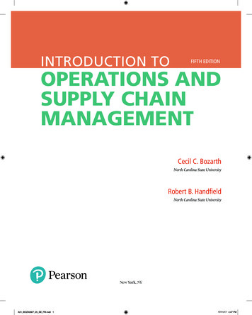 INTRODUCTION TO OPERATIONS AND SUPPLY CHAIN 