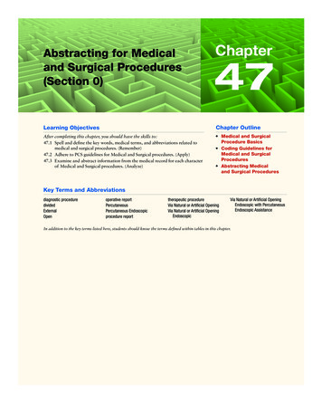 Abstracting For Medical And Surgical Procedures (Section 0)