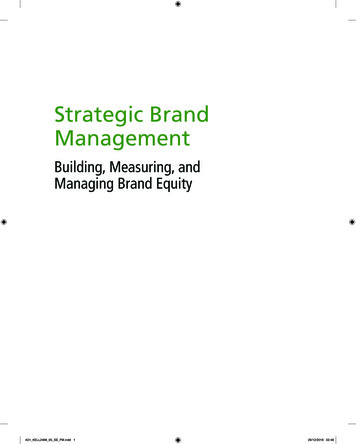 Strategic Brand Management - Pearson Higher Ed