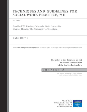 TECHNIQUES AND GUIDELINES FOR SOCIAL WORK PRACTICE, 7/E