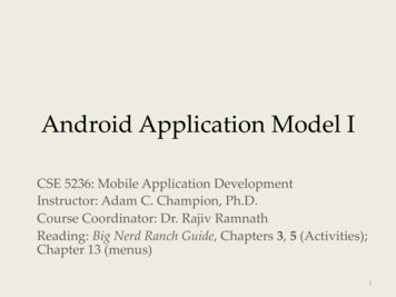 Android Application Model I - Ohio State University