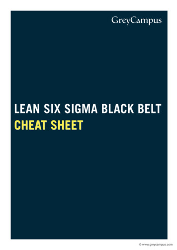 LEAN SIX SIGMA BLACK BELT CHEAT SHEET