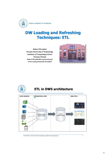 DW Loading And Refreshing Techniques: ETL