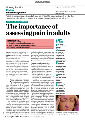 The Importance Of Assessing Pain In Adults - EMAP
