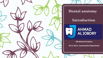 Dental Anatomy Introduction - كلية طب الاسنان