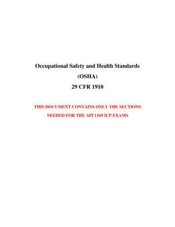 29 CFR 1910 Occupational Safety And Health Standards