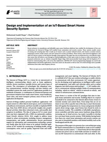 Design And Implementation Of An IoT-Based Smart Home .