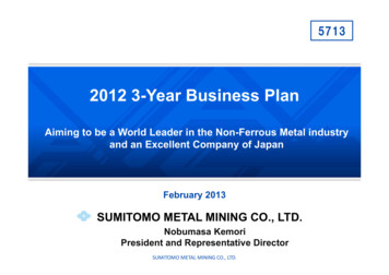 2012 3-Year Business Plan - 住友金属鉱山株式会社
