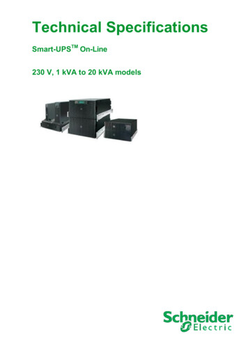 Technical Specifications, Smart-UPS On-Line UPS: 230 V, 1 .