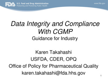 Data Integrity And Compliance With CGMP