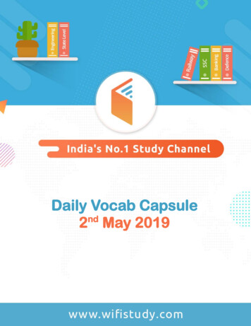 Daily Vocab Capsule 2nd May 2019 - WiFiStudy 