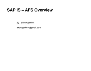 SAP IS – AFS Overview