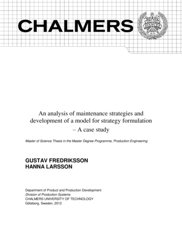 An Analysis Of Maintenance Strategies And Development Of A .