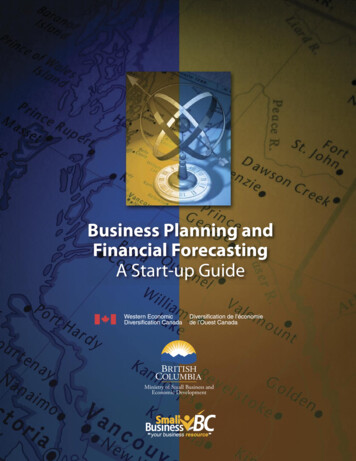 BUSINESS PLANning And Financial Forecasting - A Start-Up Guide