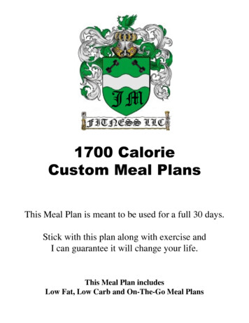 1700 Calorie Custom Meal Plans - JM-fitness
