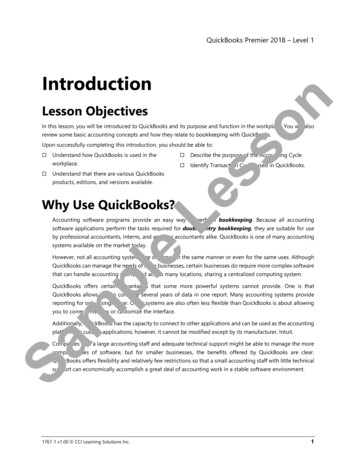 Introduction Lesson Objectives Why Use QuickBooks? Sample .