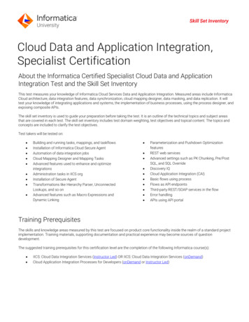 Cloud Data And Application Integration, Specialist .