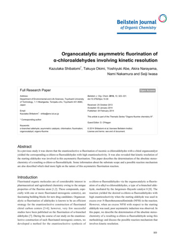 Organocatalytic Asymmetric Fluorination Of α .