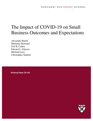 The Impact Of COVID-19 On Small Business Outcomes And .