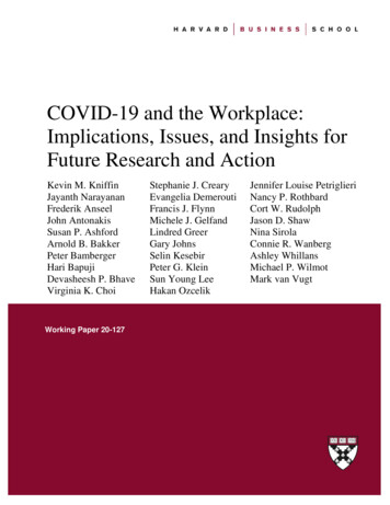 COVID-19 And The Workplace: Implications, Issues, And .