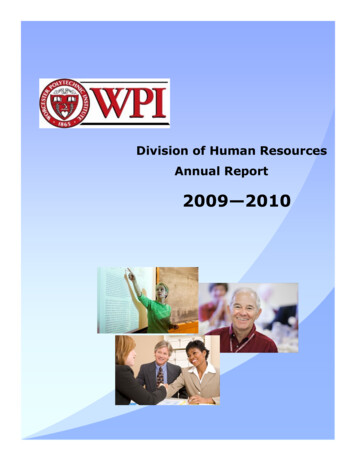 Division Of Human Resources Annual Report