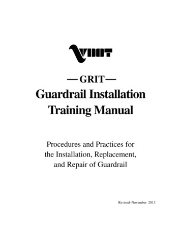 GRIT Guardrail Installation Training Manual