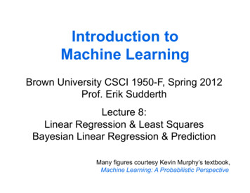 Introduction To Machine Learning - Brown University