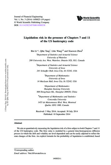 Liquidation Risk In The Presence Of Chapters 7 And 11 Of .