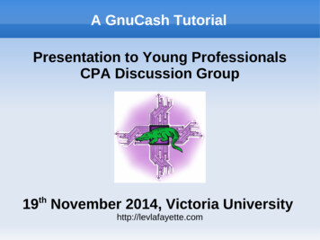 A GnuCash Tutorial Presentation To Young Professionals CPA .