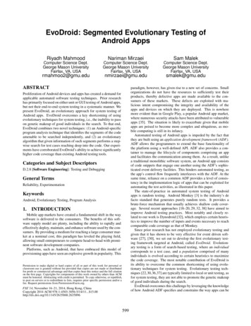 EvoDroid: Segmented Evolutionary Testing Of Android Apps