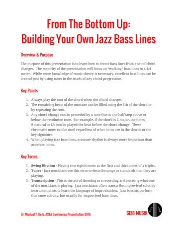 From The Bottom Up: Building Your Own Jazz Bass Lines