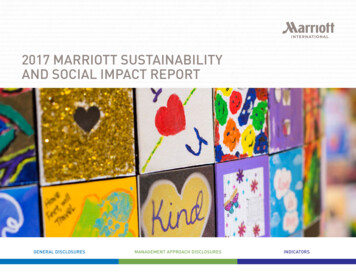 2017 MARRIOTT SUSTAINABILITY AND SOCIAL IMPACT REPORT