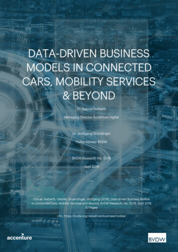 DATA-DRIVEN BUSINESS MODELS IN CONNECTED CARS, 