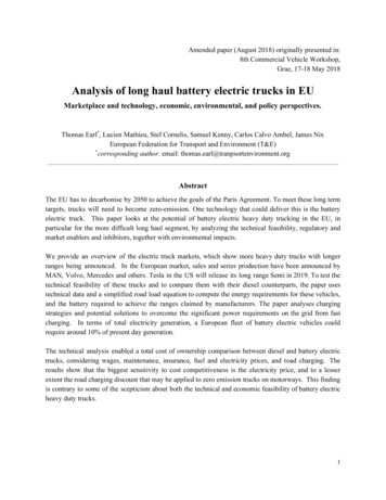 Analysis Of Long Haul Battery Electric Trucks In EU