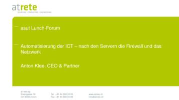Asut Lunch-Forum Automatisierung Der ICT Nach Den Servern .