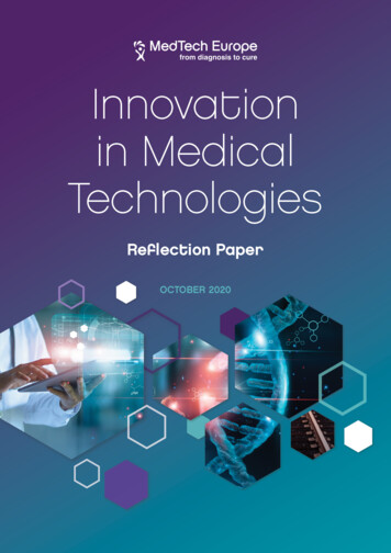 Innovation In Medical Technologies - MedTech Europe