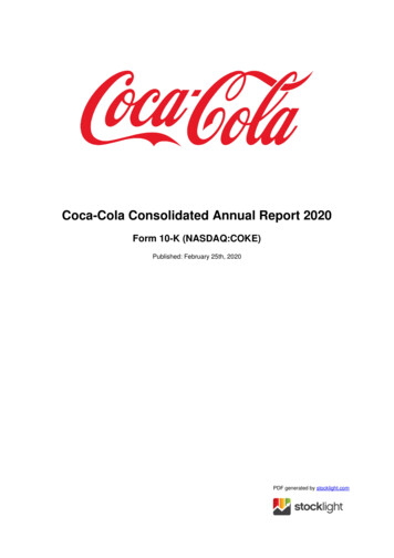 Coca-Cola Consolidated Annual Report 2020