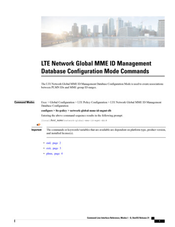 LTE Network Global MME ID Management Database .