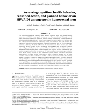 Assessing Cognition, Health Behavior, Reasoned Action, And .