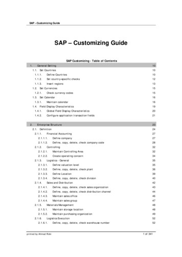 SAP – Customizing Guide