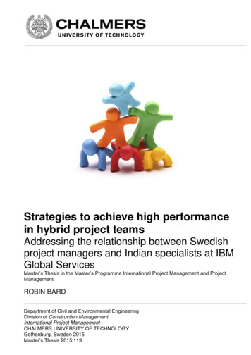 Strategies To Achieve High Performance In Hybrid Project Teams