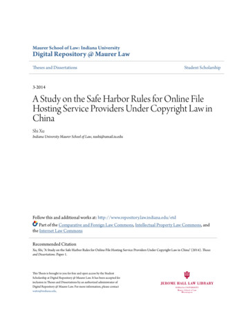 A Study On The Safe Harbor Rules For Online File Hosting .