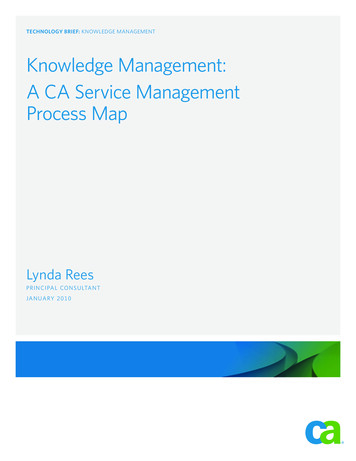 Knowledge Management: A Ca Service Management Process Map