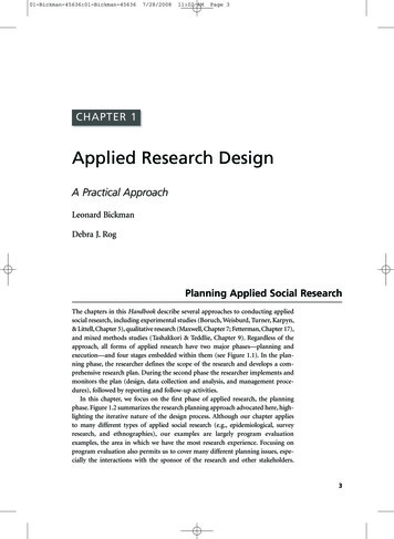 Applied Research Design - SAGE Publications Inc Home