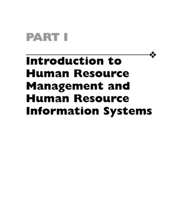 PART I Introduction To Human Resource Management And Human .