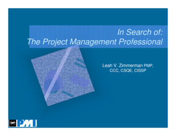 In Search Of: The Project Management Professional