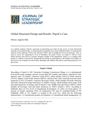 Global Structural Design And Results: PepsiCo Case
