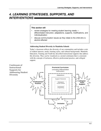 4. LEARNING STRATEGIES, SUPPORTS, AND INTERVENTIONS