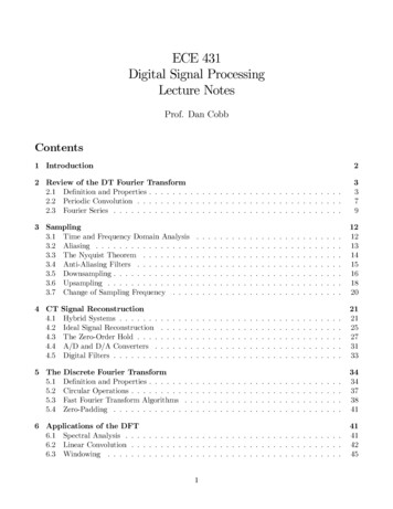 ECE 431 Digital Signal Processing Lecture Notes