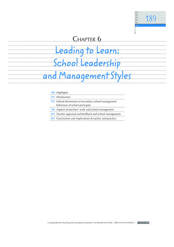 CHAPTER 6 Leading To Learn: School Leadership And .